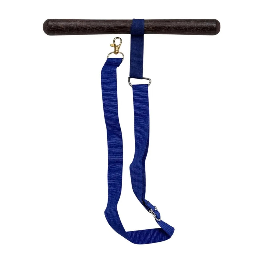 Wooden T-Shaped Saddle Rack Adjustable Strap Space Saving T-Shaped Saddle Hanger with T Bar Support Wall Mounted Horse Tack Rack