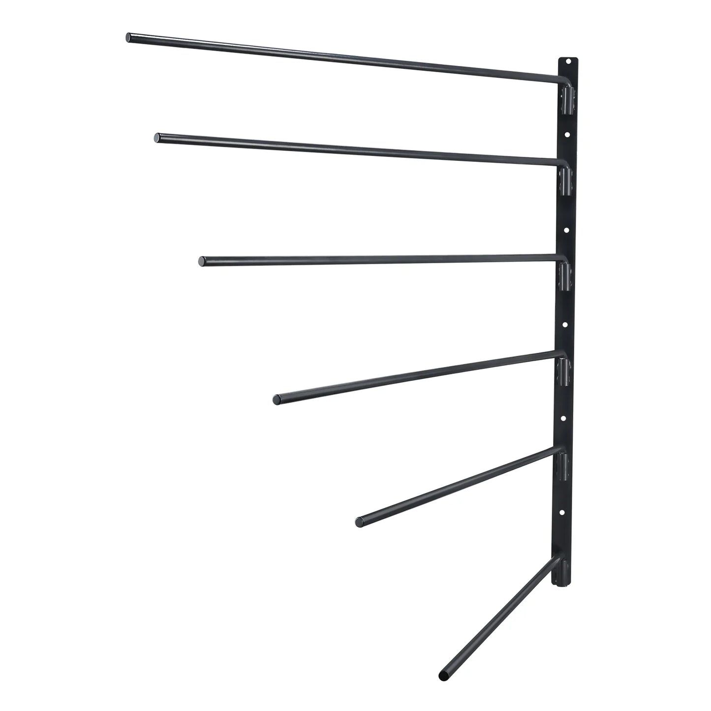 Wall Mounted Saddle Rack, 30.9 X 29.9 X 5.5 In, Swing Out Saddle Holder, Six Tiers Horse Saddle Stand, Space Saving Horse Pad and Blanket Rack for Tack Room Organization Trailer Accessories