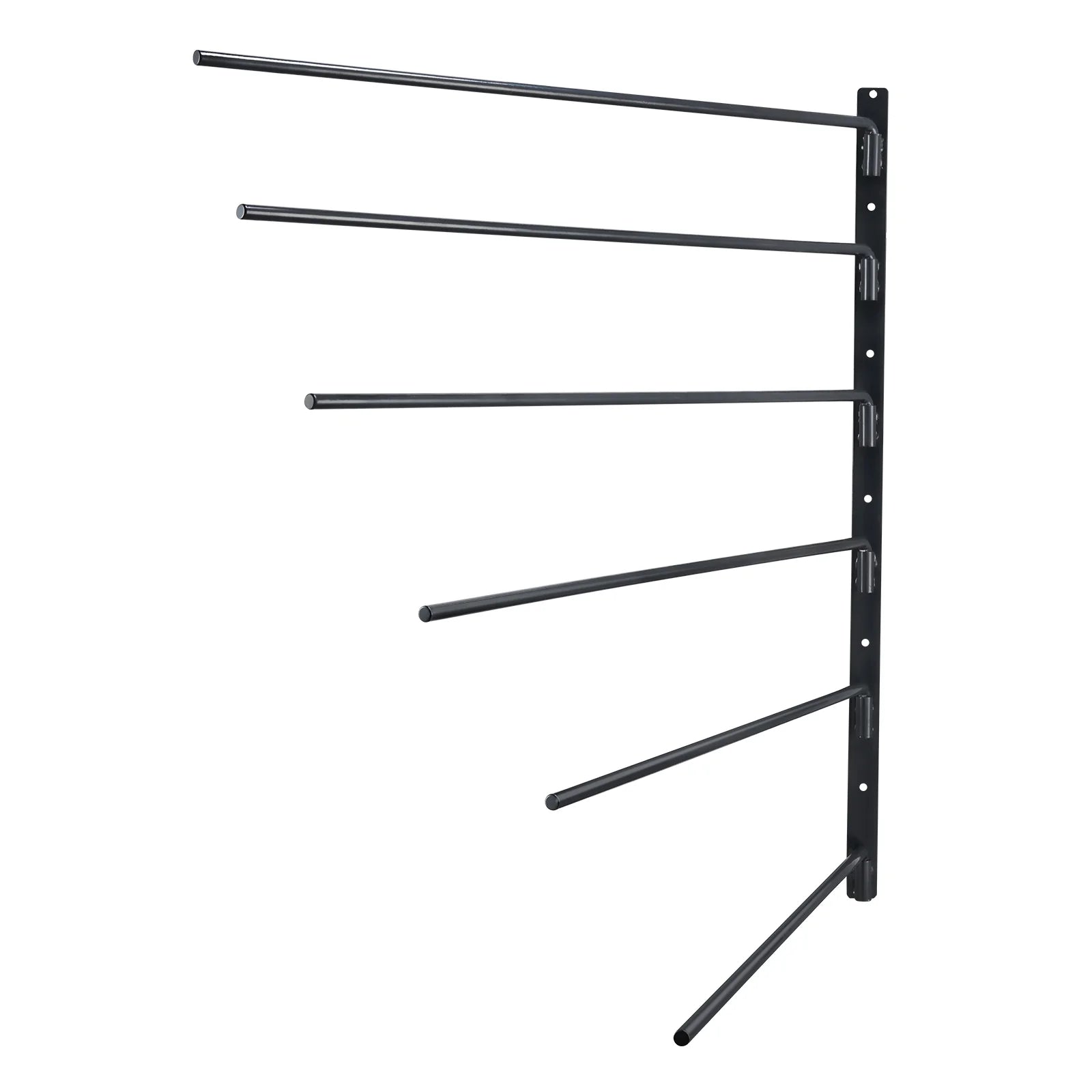 Wall Mounted Saddle Rack, 30.9 X 29.9 X 5.5 In, Swing Out Saddle Holder, Six Tiers Horse Saddle Stand, Space Saving Horse Pad and Blanket Rack for Tack Room Organization Trailer Accessories