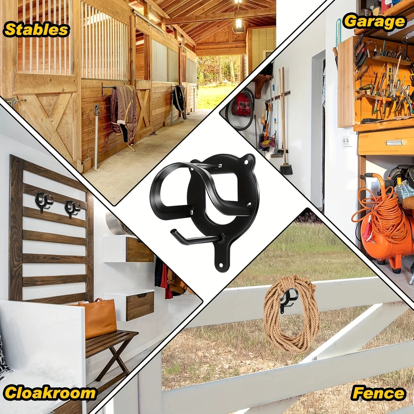 12/6/1Pc Horse Bridle Rack, Bridle Bracket Bridle Hook with Tubes and Screw Horse Tack Storage Halter Hanger Metal Bridle Holder