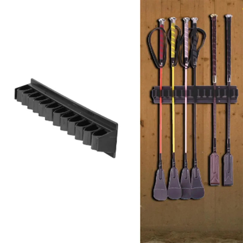 Wall Mounted Stables Horse Riding Whip Rack Holder Equestrian Bracket Holds up to 12 Whips Riding Horse Equipment Accessories