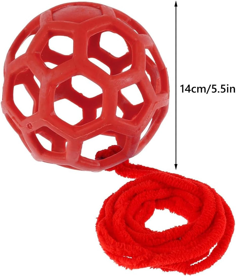 Horse Treat Ball,Goat Feeder Hanging Feeding Toy Horse Treat Hay Feeder Toy, for Horse Goat Sheep Relieve Stress (Red)