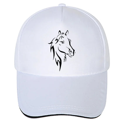 Fashion New Men Women Printing Horse Funny Baseball Cap for Hip Hop Cotton Trucker Snapback Tuning Hats Trucker Cap for Women