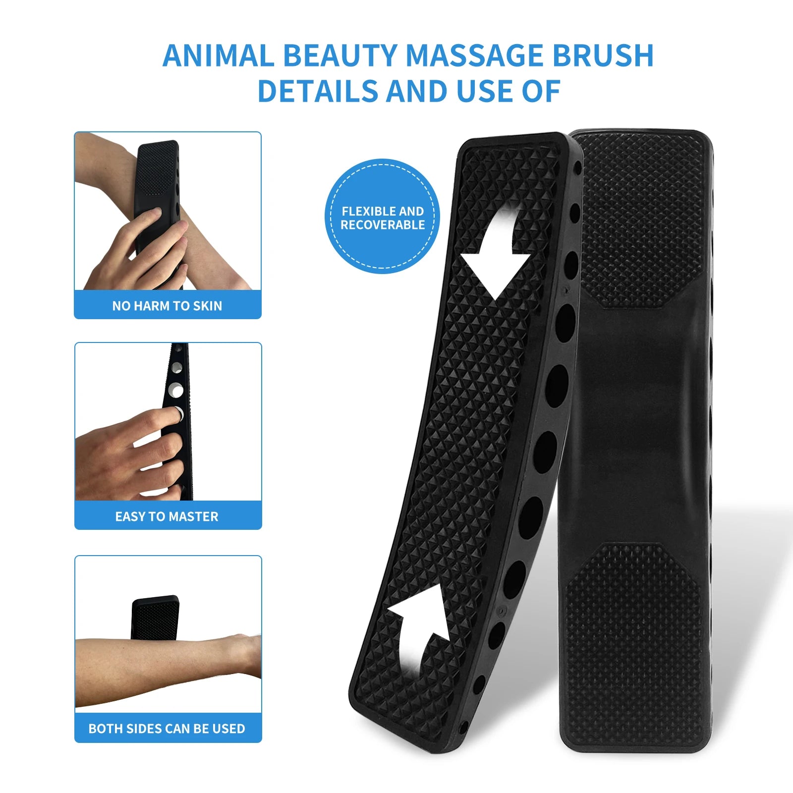 Horse Grooming Brush, Horse Brushes, Horse Massage Comb, Upgraded TPR Horse Hair Brush, Pet Grooming Supplies Set for Horse Dog
