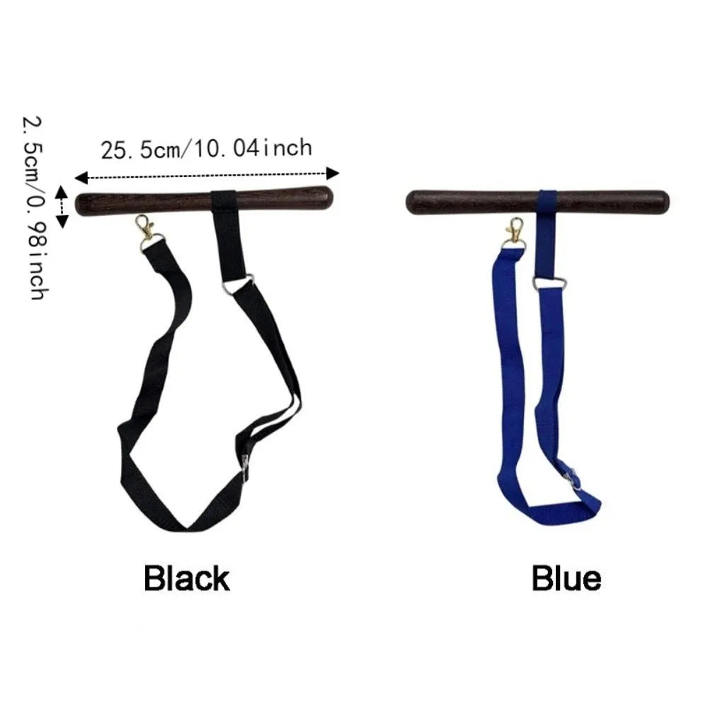 Wooden T-Shaped Saddle Rack Adjustable Strap Space Saving T-Shaped Saddle Hanger with T Bar Support Wall Mounted Horse Tack Rack