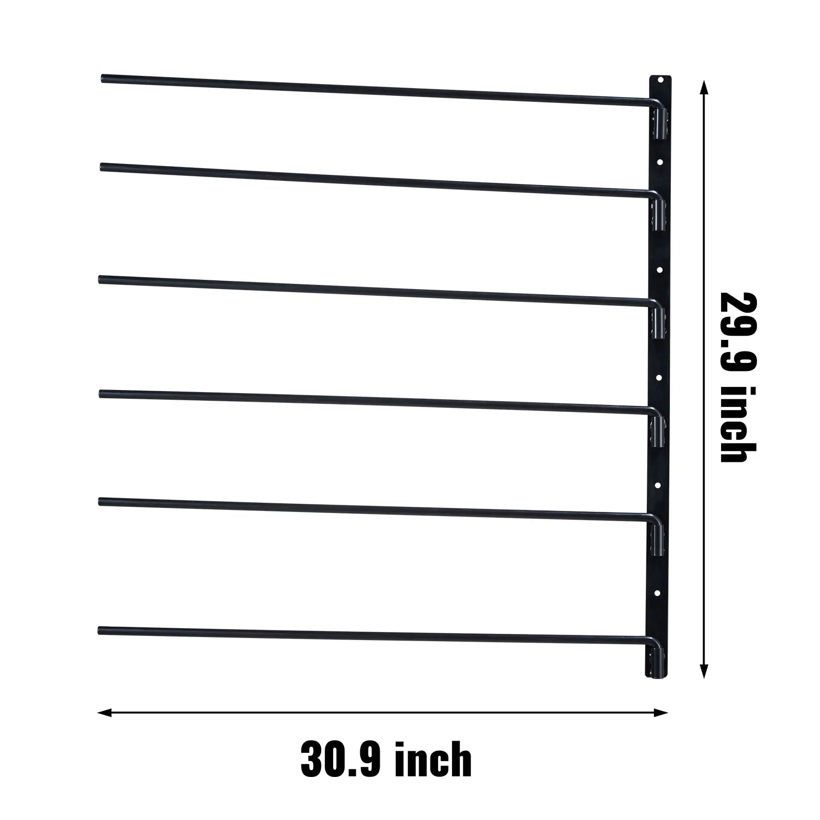 Wall Mounted Saddle Rack, 30.9 X 29.9 X 5.5 In, Swing Out Saddle Holder, Six Tiers Horse Saddle Stand, Space Saving Horse Pad and Blanket Rack for Tack Room Organization Trailer Accessories