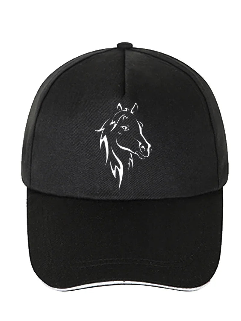 Fashion New Men Women Printing Horse Funny Baseball Cap for Hip Hop Cotton Trucker Snapback Tuning Hats Trucker Cap for Women
