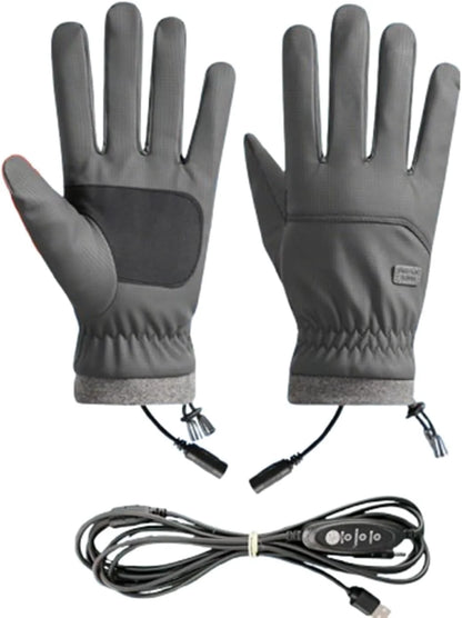 USB Heated Gloves Winter Hand Warmers - Touchscreen Compatible with 3 Adjustable Temperature Settings, Ideal for Commuting & Outdoor Work, Keep Hands Warm & Flexible, 5.9*13.77In, Gray