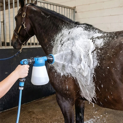Light Weight Plastic Horse Wash Sprayer with 6 Sprays Patterns Adjustable Foam Sprays Bottle for Gentle Pet Bathing
