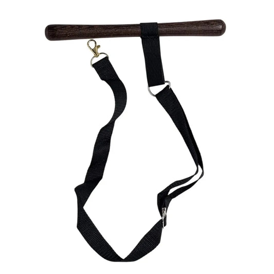 Wooden T-Shaped Saddle Rack Adjustable Strap Space Saving T-Shaped Saddle Hanger with T Bar Support Wall Mounted Horse Tack Rack