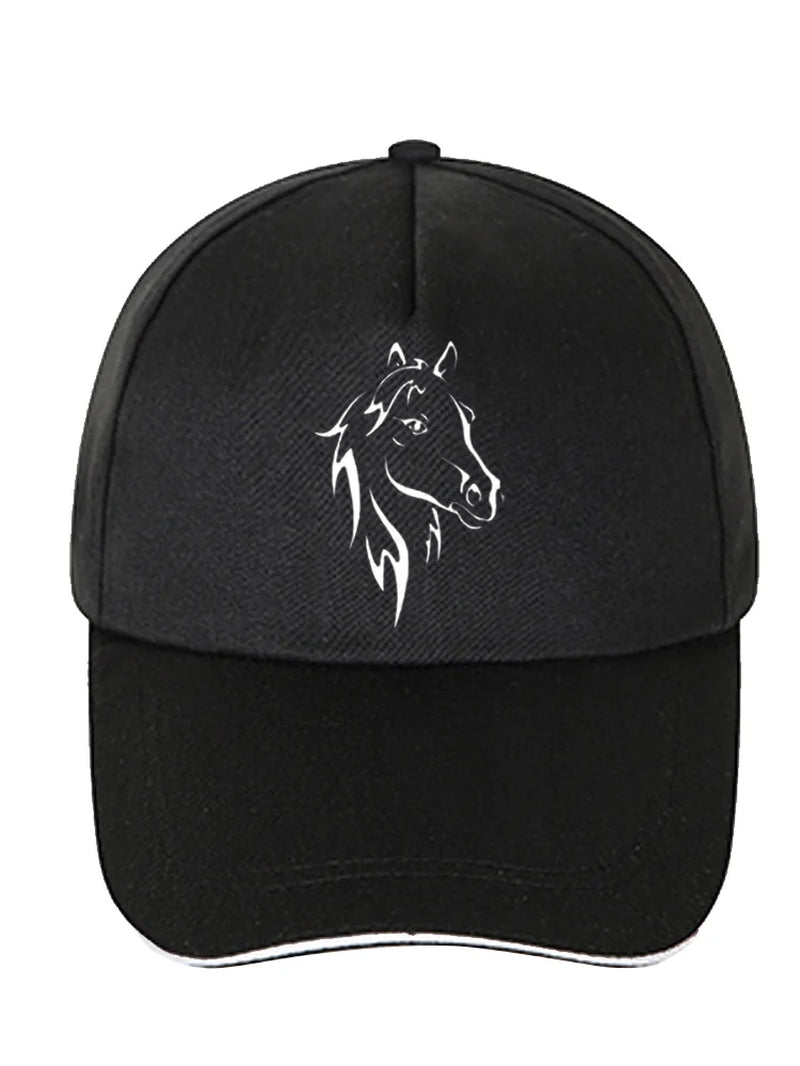 Fashion New Men Women Printing Horse Funny Baseball Cap for Hip Hop Cotton Trucker Snapback Tuning Hats Trucker Cap for Women