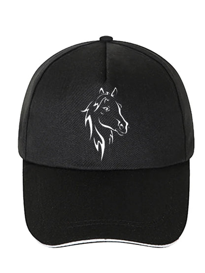 Fashion New Men Women Printing Horse Funny Baseball Cap for Hip Hop Cotton Trucker Snapback Tuning Hats Trucker Cap for Women