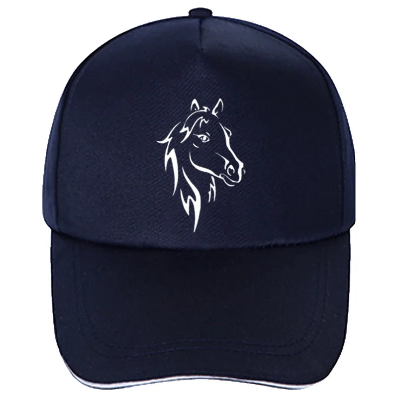 Fashion New Men Women Printing Horse Funny Baseball Cap for Hip Hop Cotton Trucker Snapback Tuning Hats Trucker Cap for Women