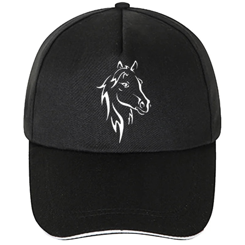 Fashion New Men Women Printing Horse Funny Baseball Cap for Hip Hop Cotton Trucker Snapback Tuning Hats Trucker Cap for Women