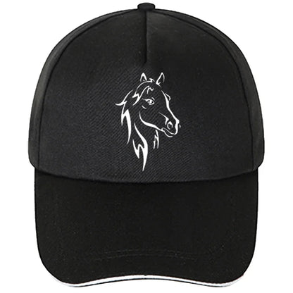 Fashion New Men Women Printing Horse Funny Baseball Cap for Hip Hop Cotton Trucker Snapback Tuning Hats Trucker Cap for Women