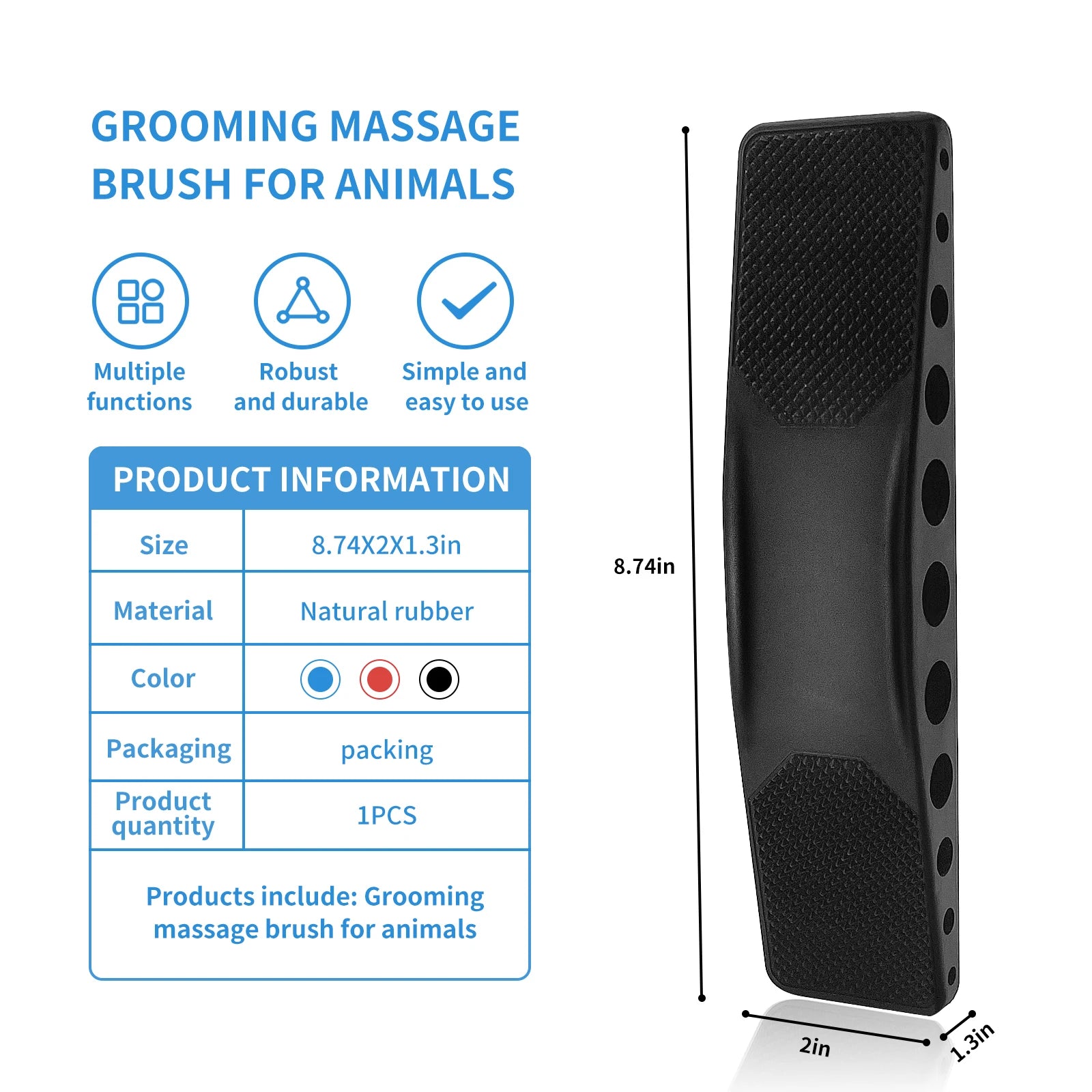 Horse Grooming Brush, Horse Brushes, Horse Massage Comb, Upgraded TPR Horse Hair Brush, Pet Grooming Supplies Set for Horse Dog