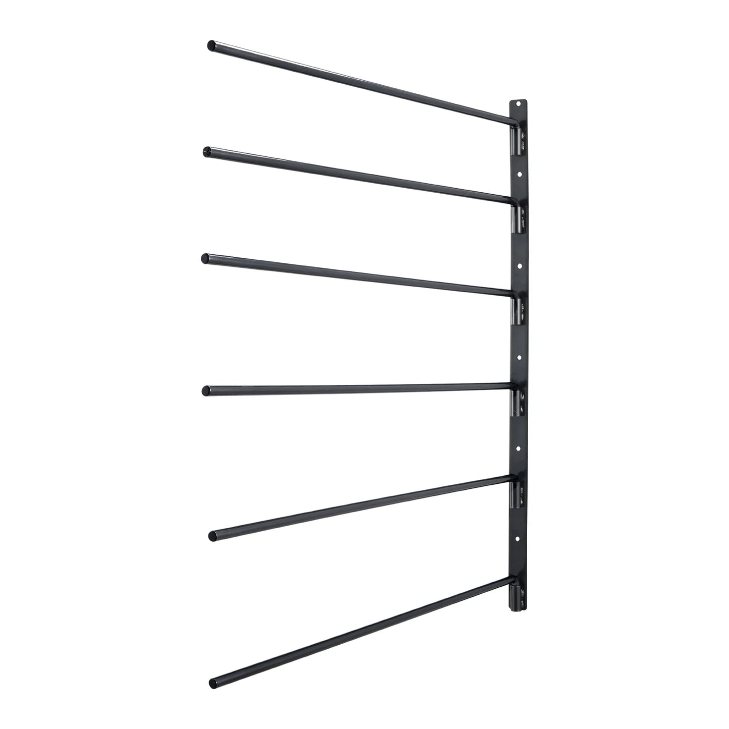 Wall Mounted Saddle Rack, 30.9 X 29.9 X 5.5 In, Swing Out Saddle Holder, Six Tiers Horse Saddle Stand, Space Saving Horse Pad and Blanket Rack for Tack Room Organization Trailer Accessories