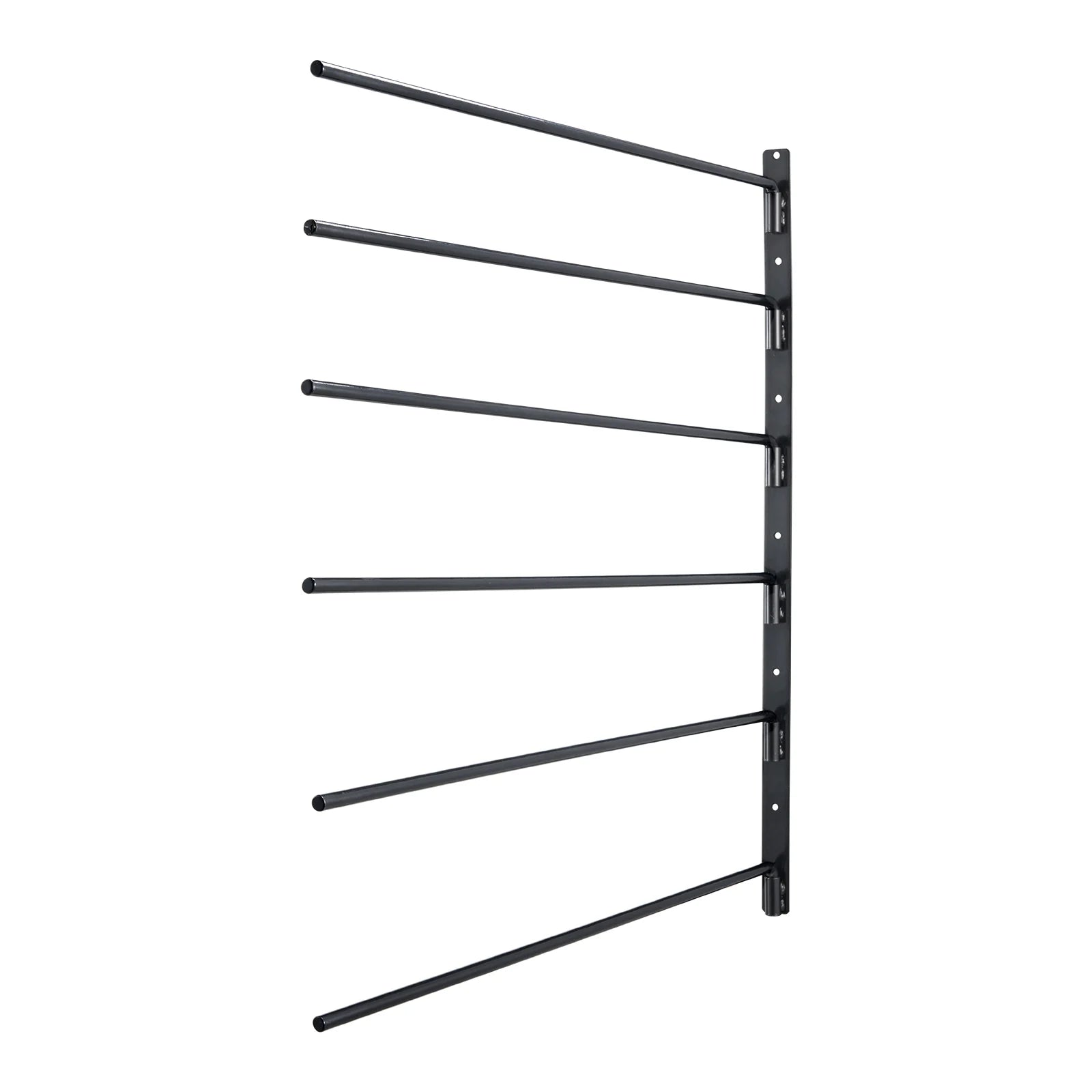 Wall Mounted Saddle Rack, 30.9 X 29.9 X 5.5 In, Swing Out Saddle Holder, Six Tiers Horse Saddle Stand, Space Saving Horse Pad and Blanket Rack for Tack Room Organization Trailer Accessories
