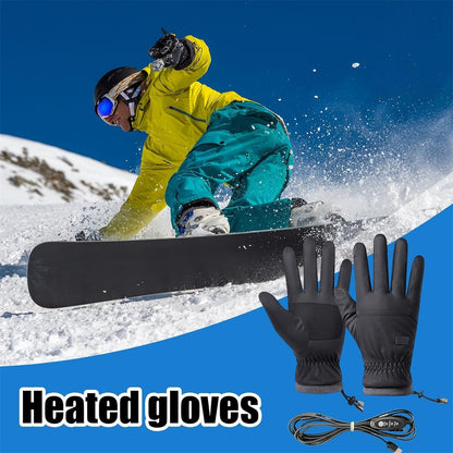 USB Heated Gloves Winter Hand Warmers - Touchscreen Compatible with 3 Adjustable Temperature Settings, Ideal for Commuting & Outdoor Work, Keep Hands Warm & Flexible, 5.9*13.77In, Gray