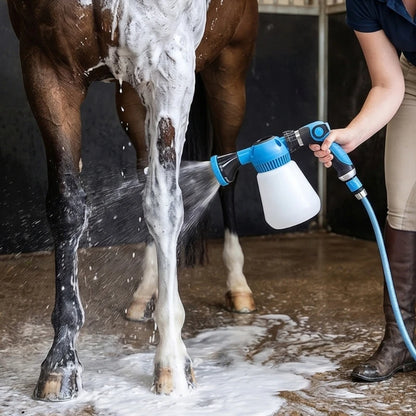 Light Weight Plastic Horse Wash Sprayer with 6 Sprays Patterns Adjustable Foam Sprays Bottle for Gentle Pet Bathing