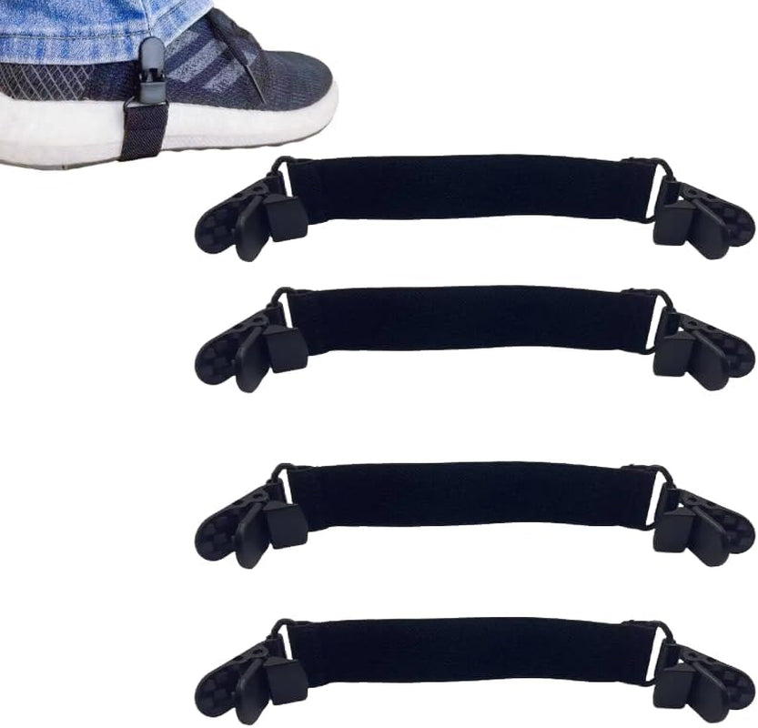 4 Packs Elastic Adjustable Stirrups Leg Straps Boot Straps Boot Clips Pant Clips for Women and Men