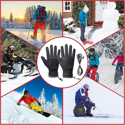 USB Heated Gloves Winter Hand Warmers - Touchscreen Compatible with 3 Adjustable Temperature Settings, Ideal for Commuting & Outdoor Work, Keep Hands Warm & Flexible, 5.9*13.77In, Gray